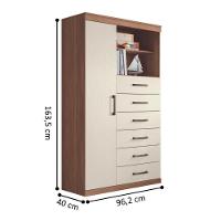 Cômoda Multiuso 6 Gavetas 1 Porta Suzhou Jatobá Areia - 2