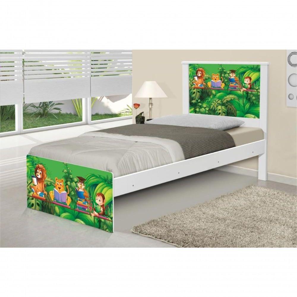 Cama Solteiro Com Cabeceira Adesivada Safari - 3