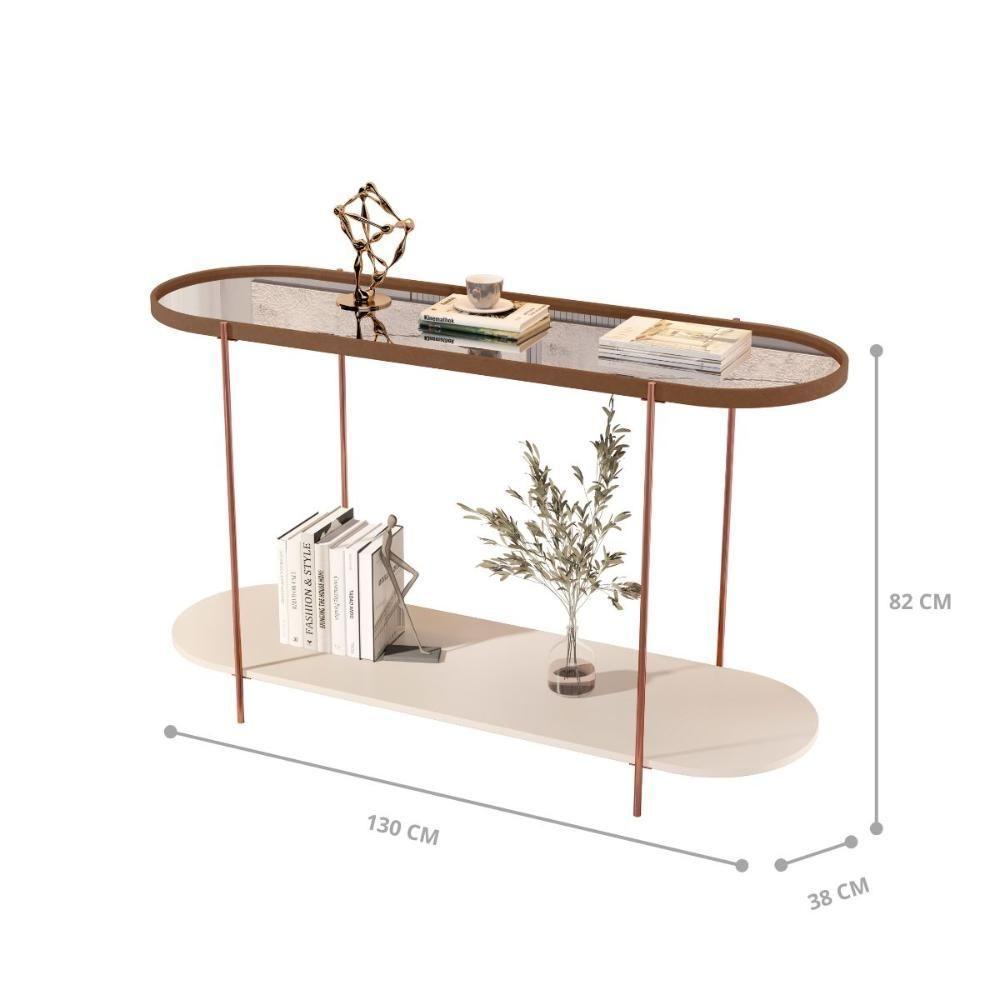 Conjunto Mesa E Aparador Salamanca Castanho Bronze - 5