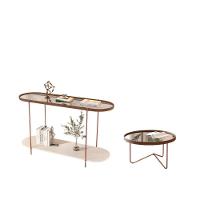 Conjunto Mesa E Aparador Salamanca Castanho Bronze - 1