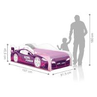 Cama Carro Rosa Kids Solteiro Com Colchão - 2