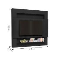 Painel Ripado Tv 75 Polegadas Bérgamo Preto - 2