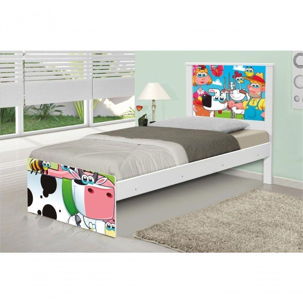 Cama Solteiro Adesivada Fazendinha Feliz Com Colchão - 3