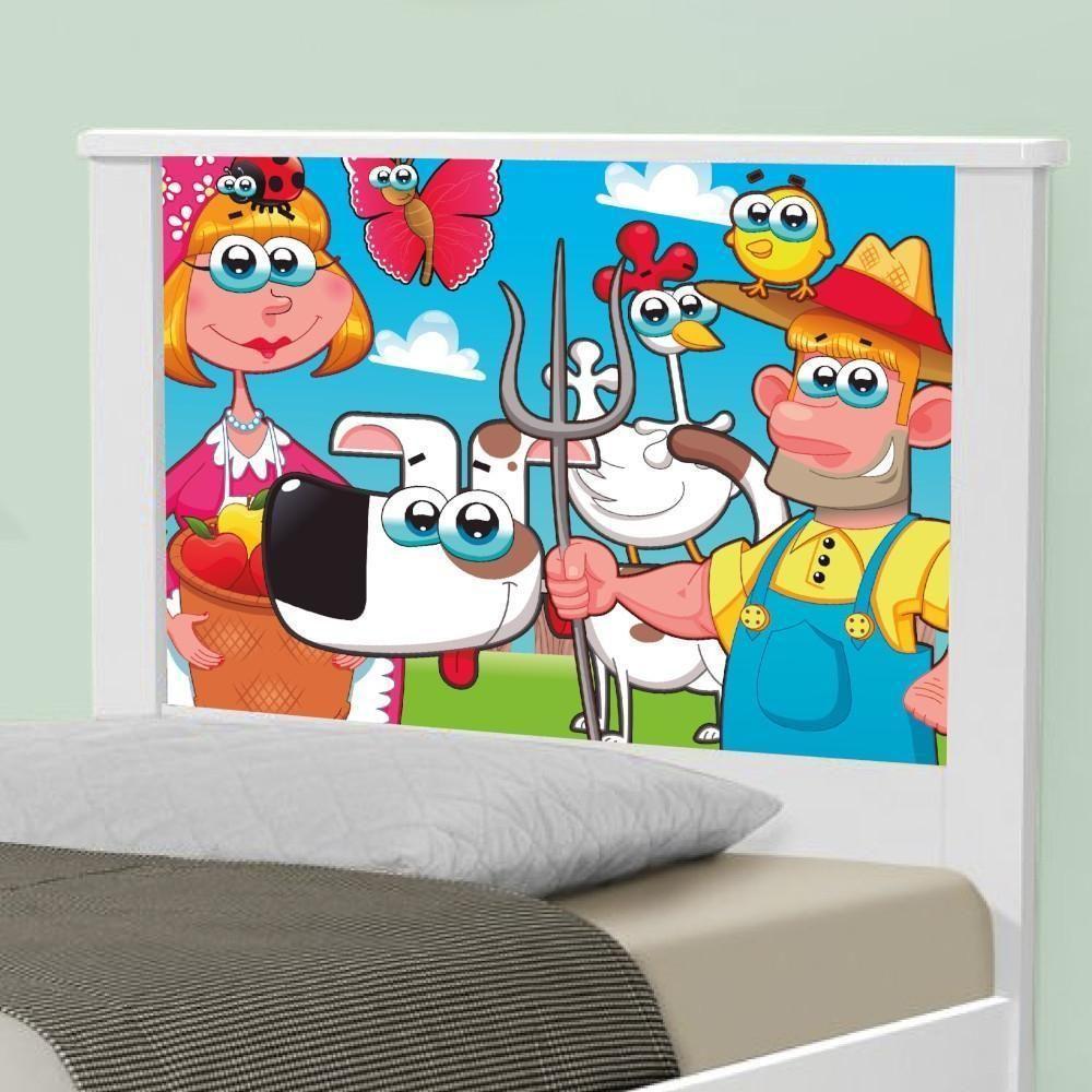 Cama Solteiro Adesivada Fazendinha Feliz Com Colchão - 4