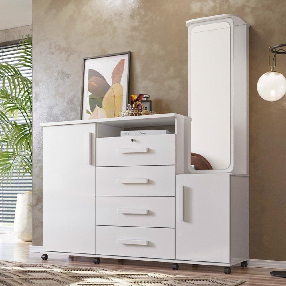 Cômoda Copacabana 2 Portas 4 Gavetas Branca - 1