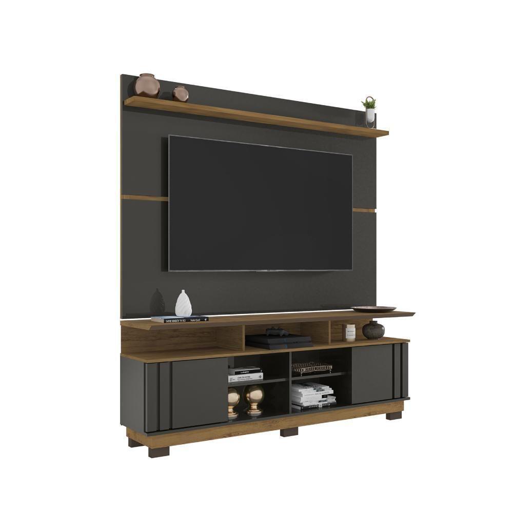 Home Para Tvs Até 75 Polegadas Jacob Grafite Freijó - 4