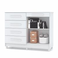 Cômoda Muskogee 5 Gavetas 2 Portas Branco - 2