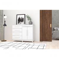 Cômoda Muskogee 5 Gavetas 2 Portas Branco - 4