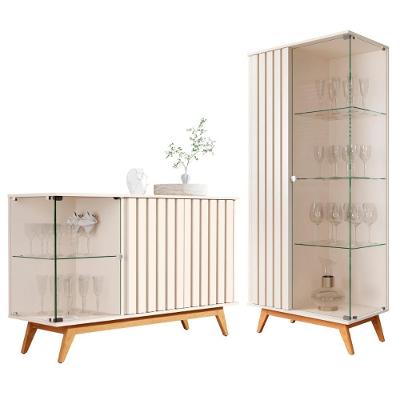 Cristaleira E Buffet Para Sala De Estar Serena Pérola