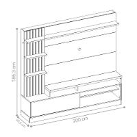 Home Frisado Para Tvs De 65 Iguazu Freijó Cinza - 2