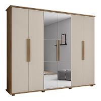 Roupeiro 6 Portas Bérgamo Cinamomo Off White Com Espelho - 1