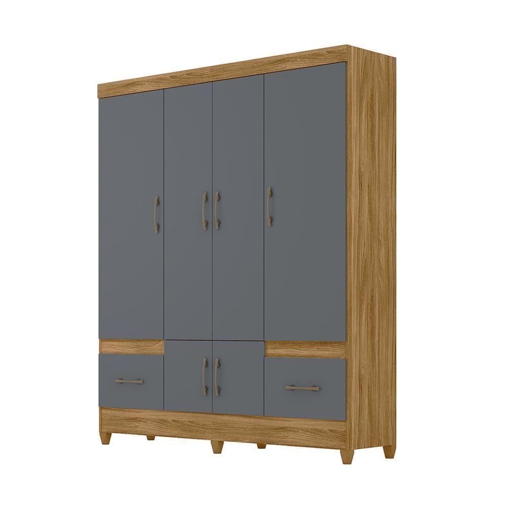 Conjunto Guarda Roupa E Cômoda Gokyo Freijó Cinza - 4