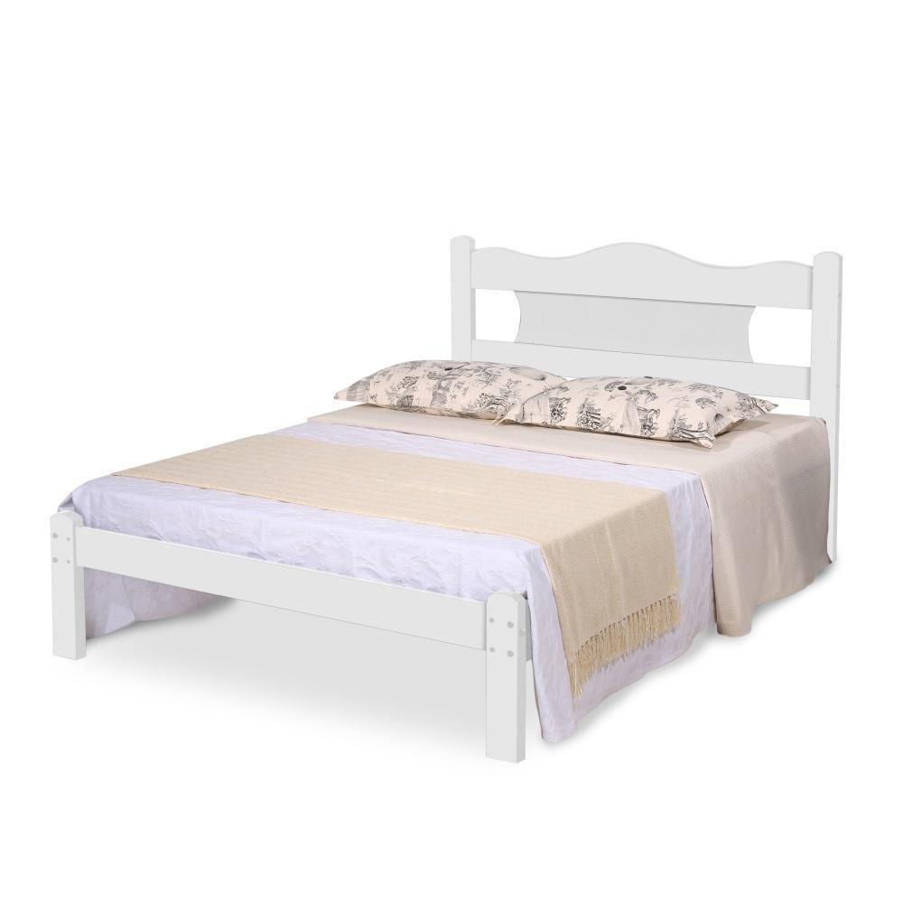Cama Casal Com Cabeceira Bell Branco - 1