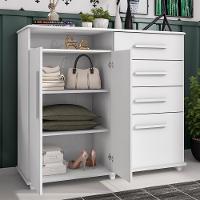 Cômoda Com 4 Gavetas 2 Portas Nugel Branco - 3