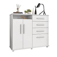 Cômoda Com 4 Gavetas 2 Portas Nugel Branco
