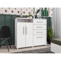 Cômoda Com 4 Gavetas 2 Portas Nugel Branco - 5