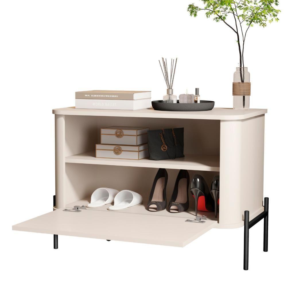 Mesa De Cabeceira Bancroft Off White Preto - 4
