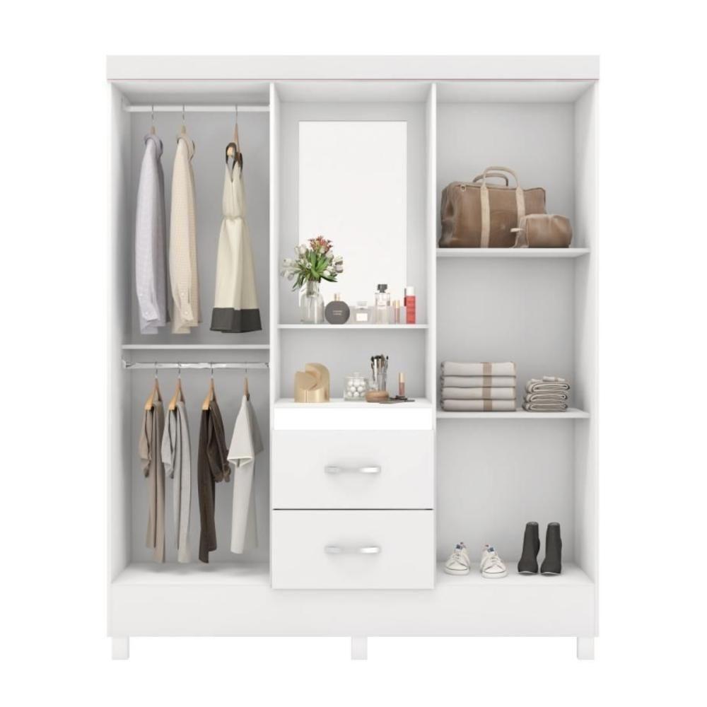 Conjunto Quarto Guarda Roupa E Comoda Ravenna Branco - 4