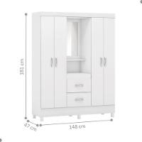 Conjunto Quarto Guarda Roupa E Comoda Ravenna Branco - 2