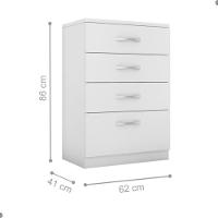 Conjunto Quarto Guarda Roupa E Comoda Ravenna Branco - 3