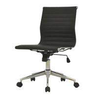 Cadeira Giratória Sem Braço Baixa Sevilha Esteirinha Rivatti Poliuretano Preto Base Rodízio Cromado - 1