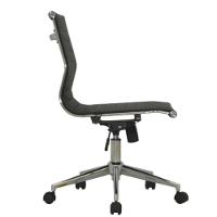 Cadeira Giratória Sem Braço Baixa Sevilha Esteirinha Rivatti Poliuretano Preto Base Rodízio Cromado