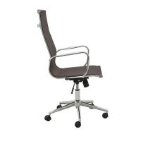 Cadeira Giratória Alta Office Sevilha Tela Mesh Rivatti Revestimento Café Base Rodízio Cromado - 5