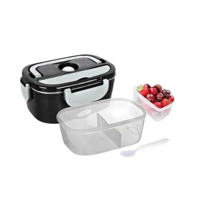 Marmita Elétrica Preta Bivolt 12V 40W para Aquecer Alimentos com Compartimentos Internos