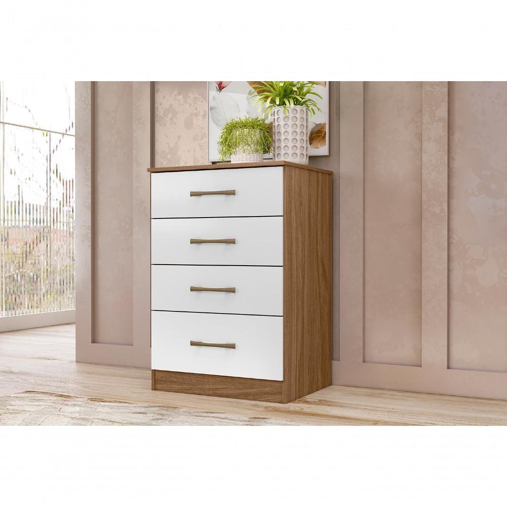 Conjunto Guarda Roupa Com Espelho E Cômoda Gokyo Naturale Branco - 7