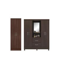 Conjunto Guarda Roupa 4 Portas E Sapateira Riom Cafe Touch - 3