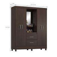 Conjunto Guarda Roupa 4 Portas E Sapateira Riom Cafe Touch