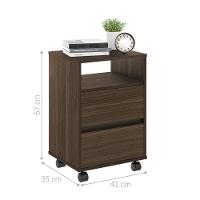 Conjunto Mesa De Cabeceira Com Rodízios Nadi Marrom - 2