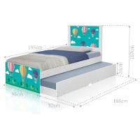 Bicama Juvenil Com Cabeceira Adesivada Balões No Céu - 1