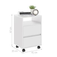 Mesa De Cabeceira Com Rodízios Nadi Branco - 2