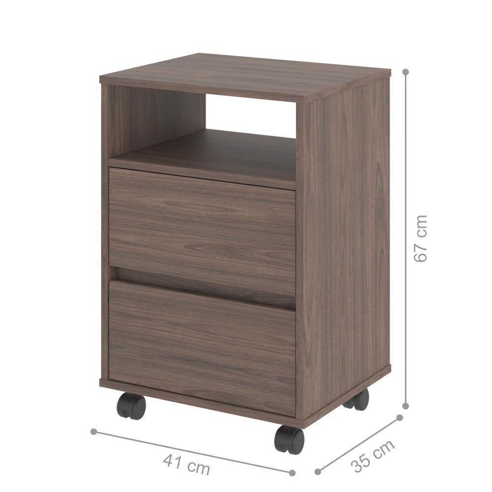 Mesa De Cabeceira Com Rodízios Nadi Freijo - 2