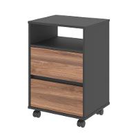 Mesa De Cabeceira Com Rodízios Nadi Noce Preto - 1