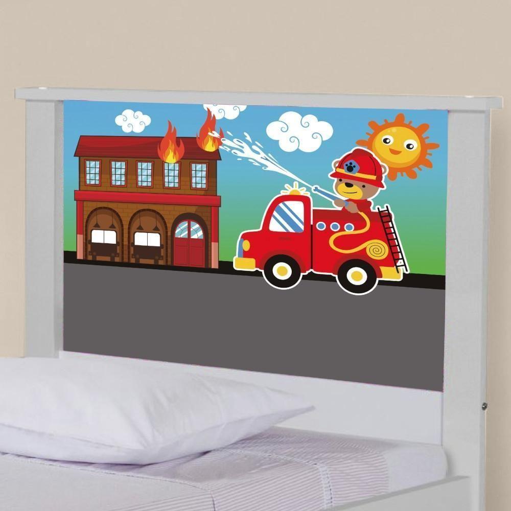 Bicama Juvenil Com Cabeceira Adesivada Bombeiro - 4