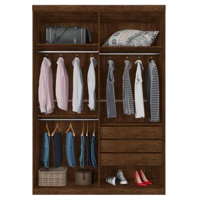 Guarda Roupa Casal Miami 4 Portas de Bater 3 Gavetas Malbec-Off White MDP