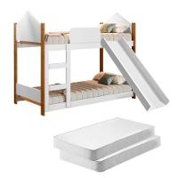 Beliche Infantil Casinha Alice Branco Com Escorregador E Colchões - 1