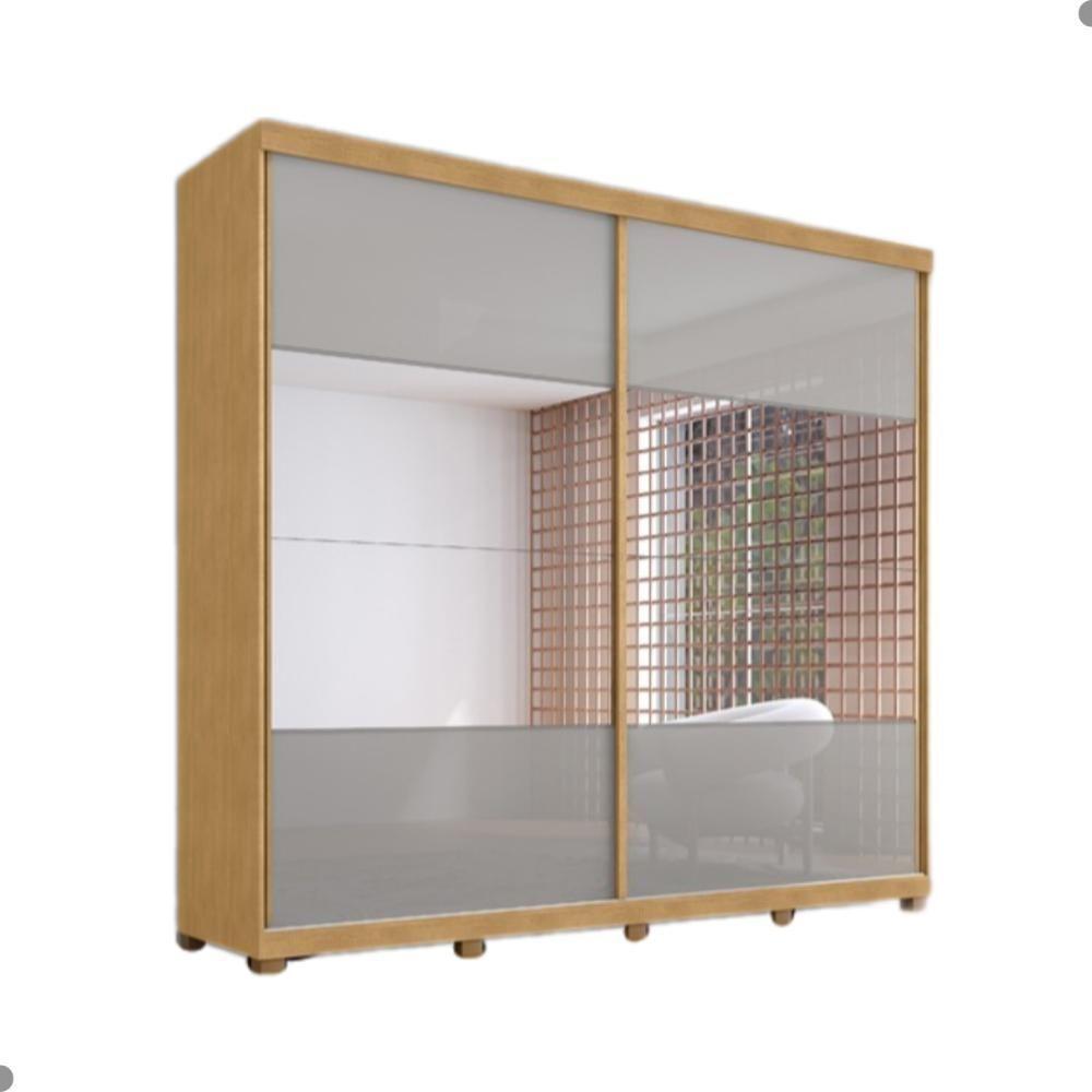 Guarda Roupa Com Espelho 2 Portas Aroeira Naturale Off White - 3