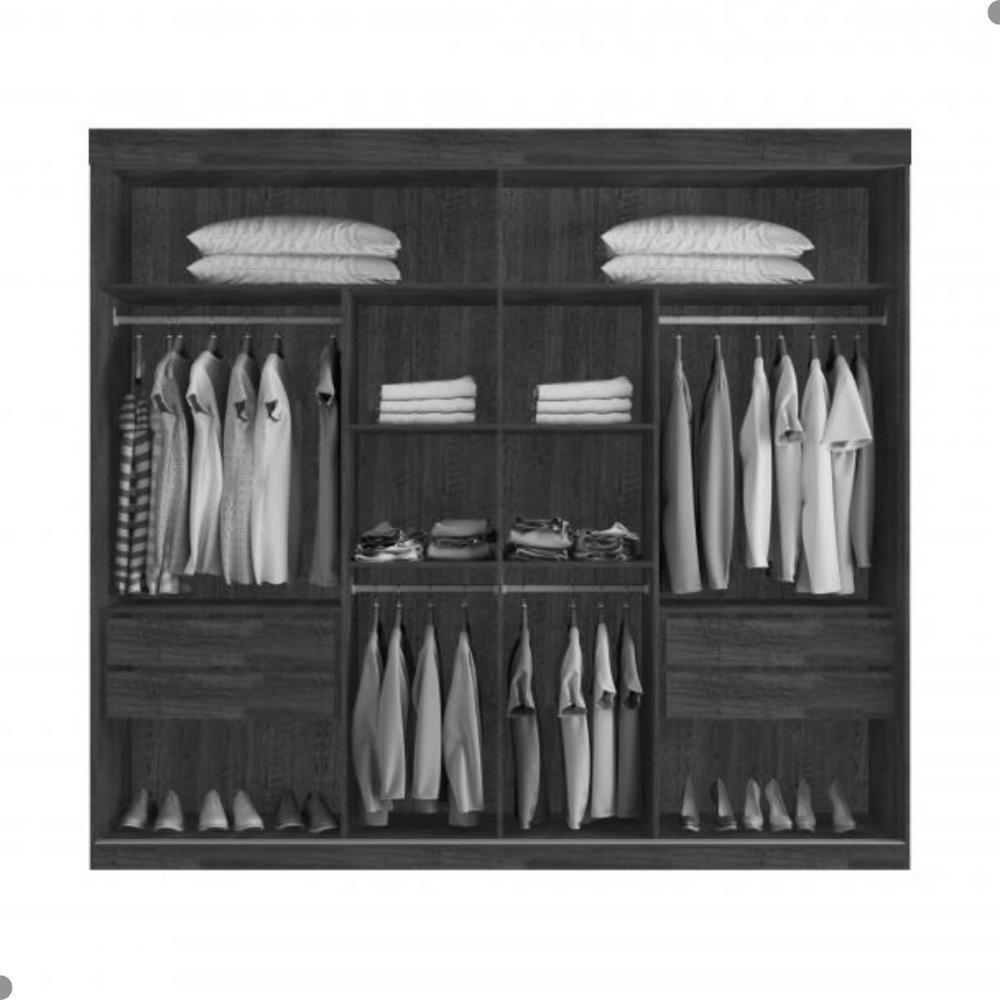 Guarda Roupa Com Espelho 2 Portas Aroeira Naturale Off White - 4