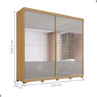 Guarda Roupa Com Espelho 2 Portas Aroeira Naturale Off White - 2