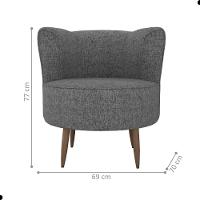 Poltrona Decorativa Para Sala Ariel Linho Chumbo - 2