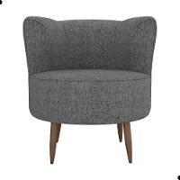 Poltrona Decorativa Para Sala Ariel Linho Chumbo - 3