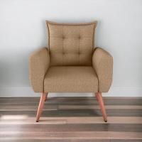 Poltrona Decorativa Para Sala Ravi Linho Palha - 1