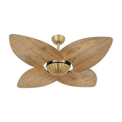 Ventilador De Teto Dormamu Dourado Office 4 Pás Rádica Freijó 220V