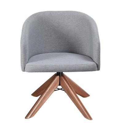 Poltrona Giratória Zara Exclusiva Encosto Curvado Linho Marrom Exclusiva Home & Decor