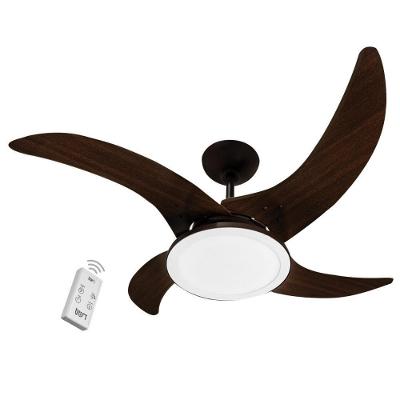 Ventilador de Teto com LED Casa H 130W 110cm 4 Pás Marrom Café Independence 220V
