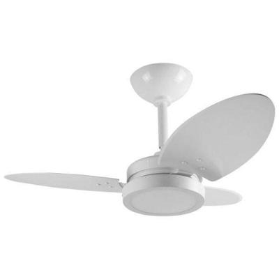 Ventilador de Teto com Lustre LED Casa H 130W 870mm 3 Pás 3 Velocidades Branco 220V