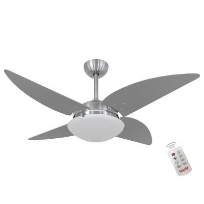 Ventilador de Teto Casa H 113cm 4 Pás 3 Velocidades Branco Quad Titanio 110V